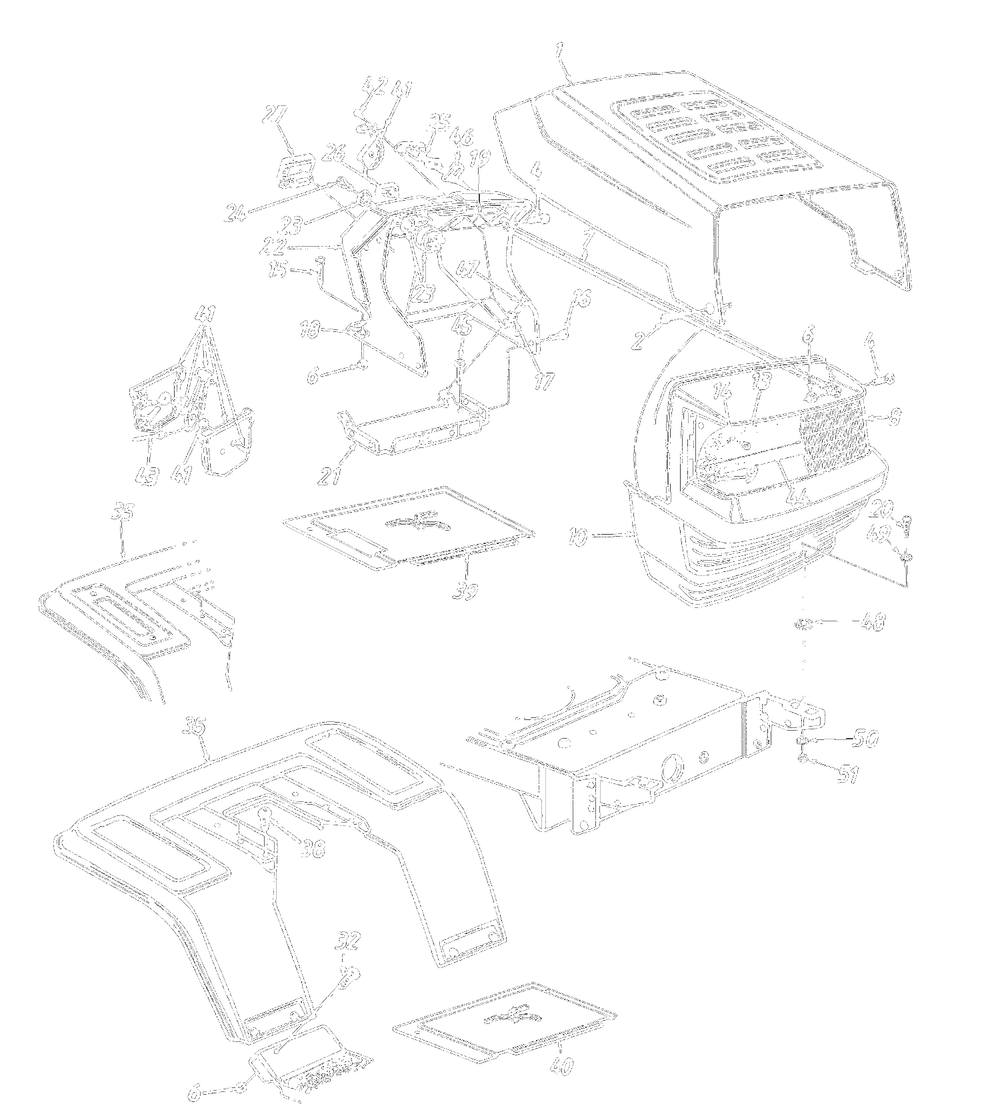 Hood Style 0-Inch Diagram and Parts List for 13AH660F301 2000 Yard Machines Lawn Tractor